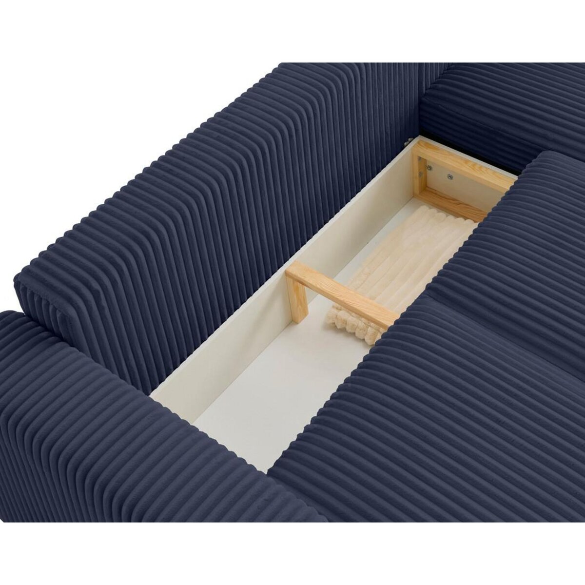 LISA DESIGN Livy - canapé d'angle réversible 4 places convertible avec coffre en velours côtelé grosses côtes