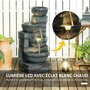 Voir la diapositive 5 : OUTSUNNY Fontaine de jardin en cascade avec éclairage LED 4 niveaux - pompe inclus - 38 x 35 x 78,5 cm - résine gris