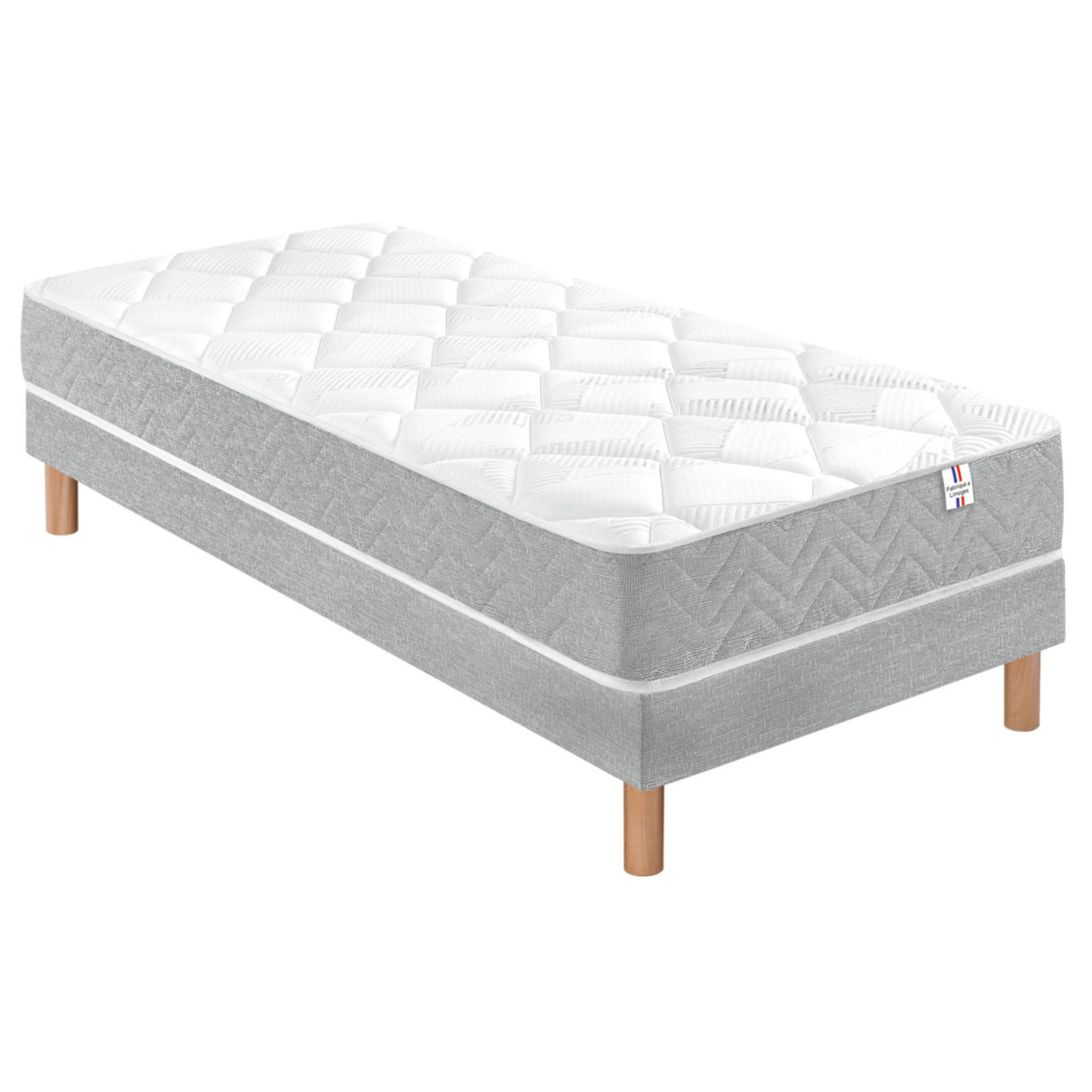 Voir la diapositive 4 : Matelas mémoire de forme et ressorts ensachés 80x190 cm LOURMARIN