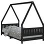 Voir la diapositive 2 : VIDAXL Cadre de lit pour enfants noir 90x190 cm bois de pin massif