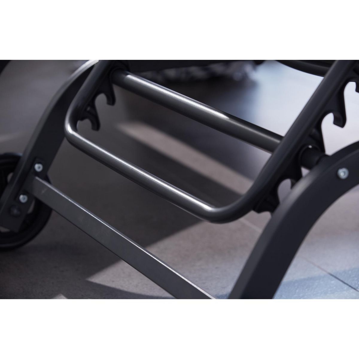 CONCEPT USINE Lot de 2 transats aluminium gris foncé LISBOA