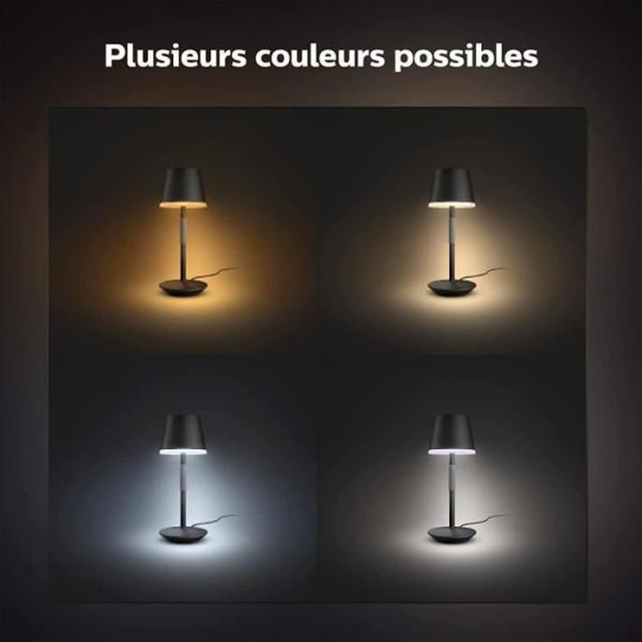 Voir la diapositive 6 : PHILIPS HUE Philips White and Color Ambiance, lampe a poser portable Hue Belle, compatible Bluetooth, blanche