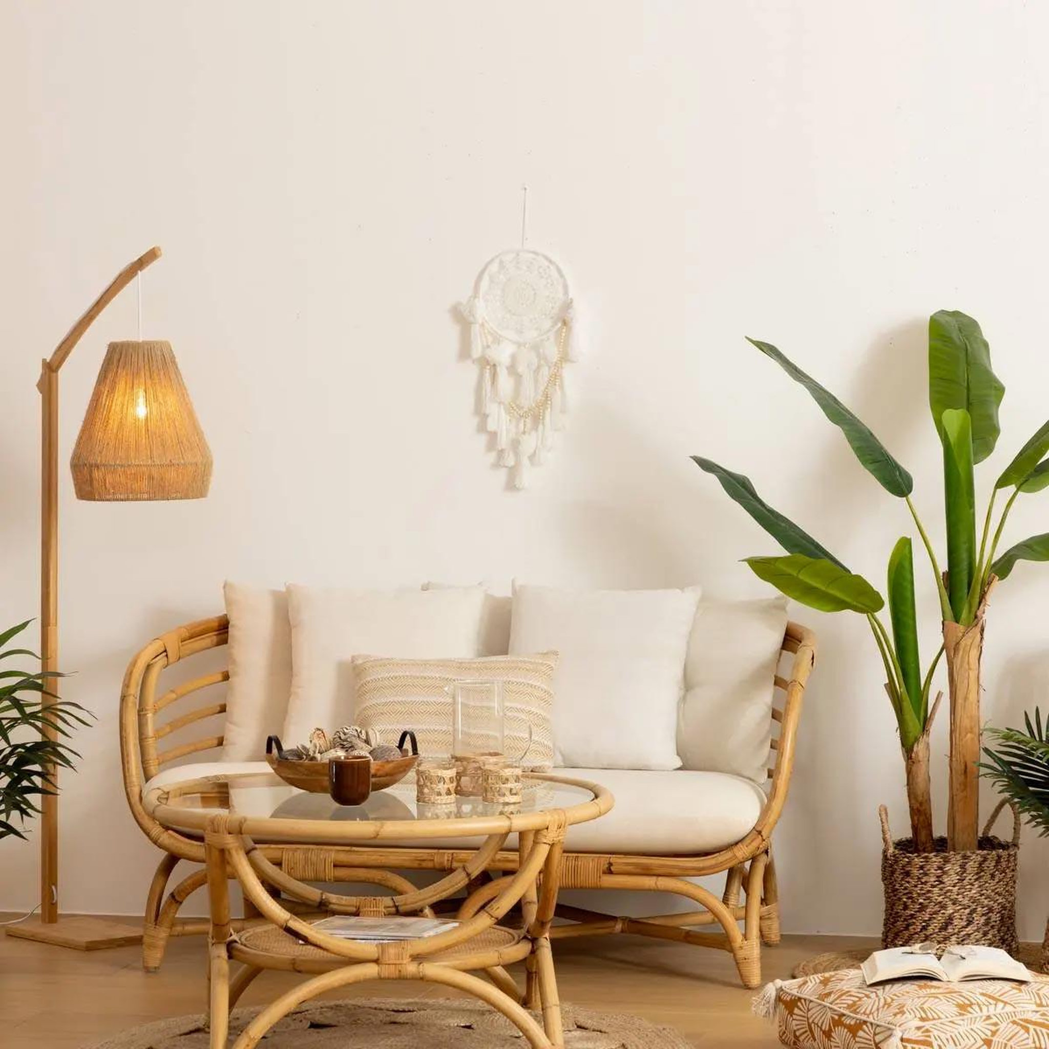 Voir la diapositive 2 : ATMOSPHERA Attrape rêves en polyester  été  56cm blanc