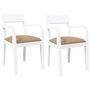 Voir la diapositive 2 : VIDAXL Chaises a manger coussins 2 pcs blanc bois massif caoutchouc
