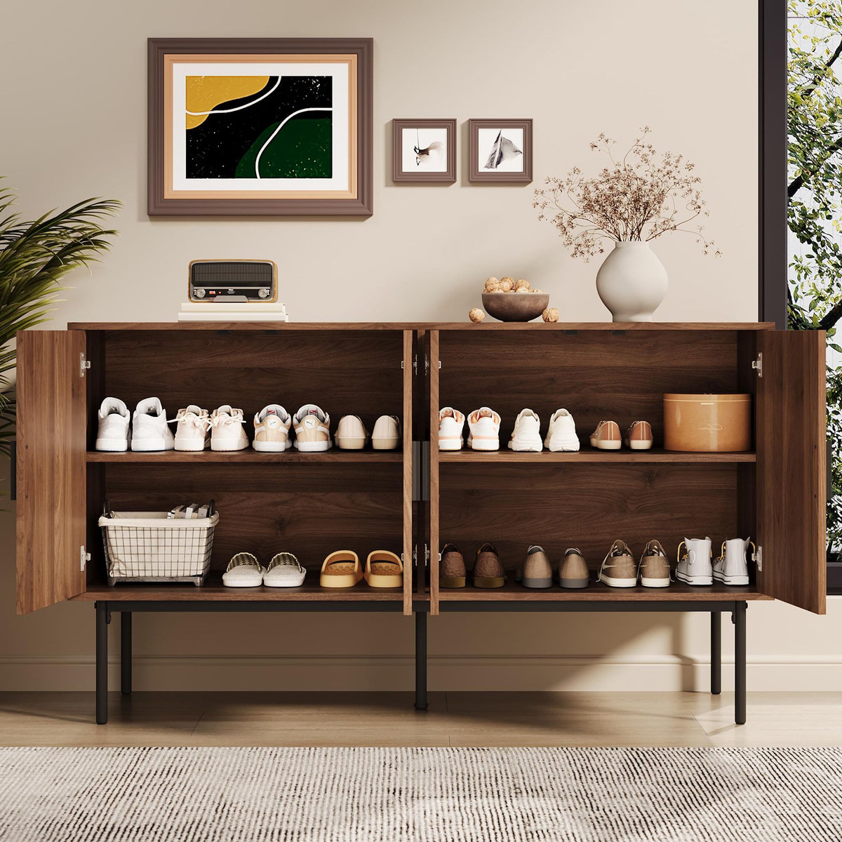 MERAX Buffet 4 porte(s) 0 tiroir(s) - 140 cm naturel mdf