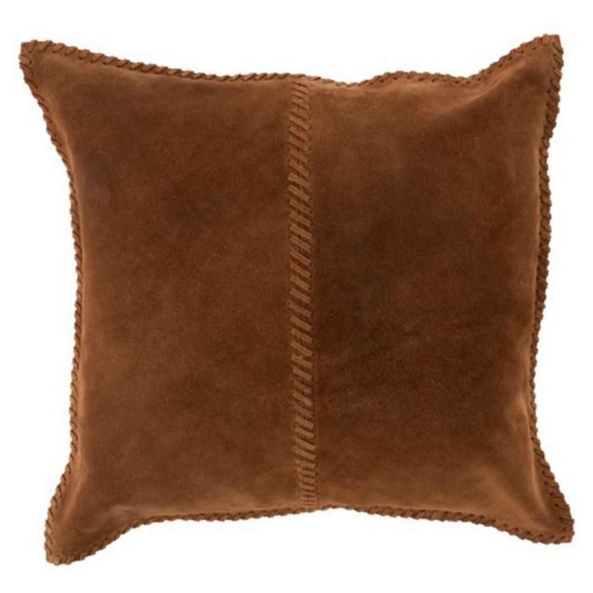 Paris Prix Coussin Déco  Cuir  44cm Cognac