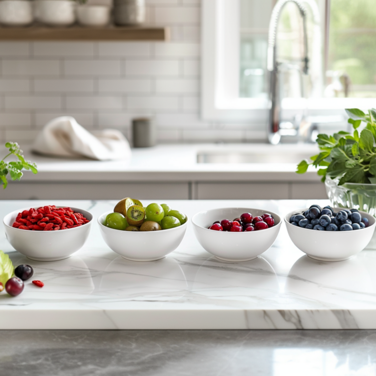 PLANT IN A BOX Plantes fruitières - Set de 4 - Actinidia, Vaccinium, Lycium - H25-40cm - ⌀9cm