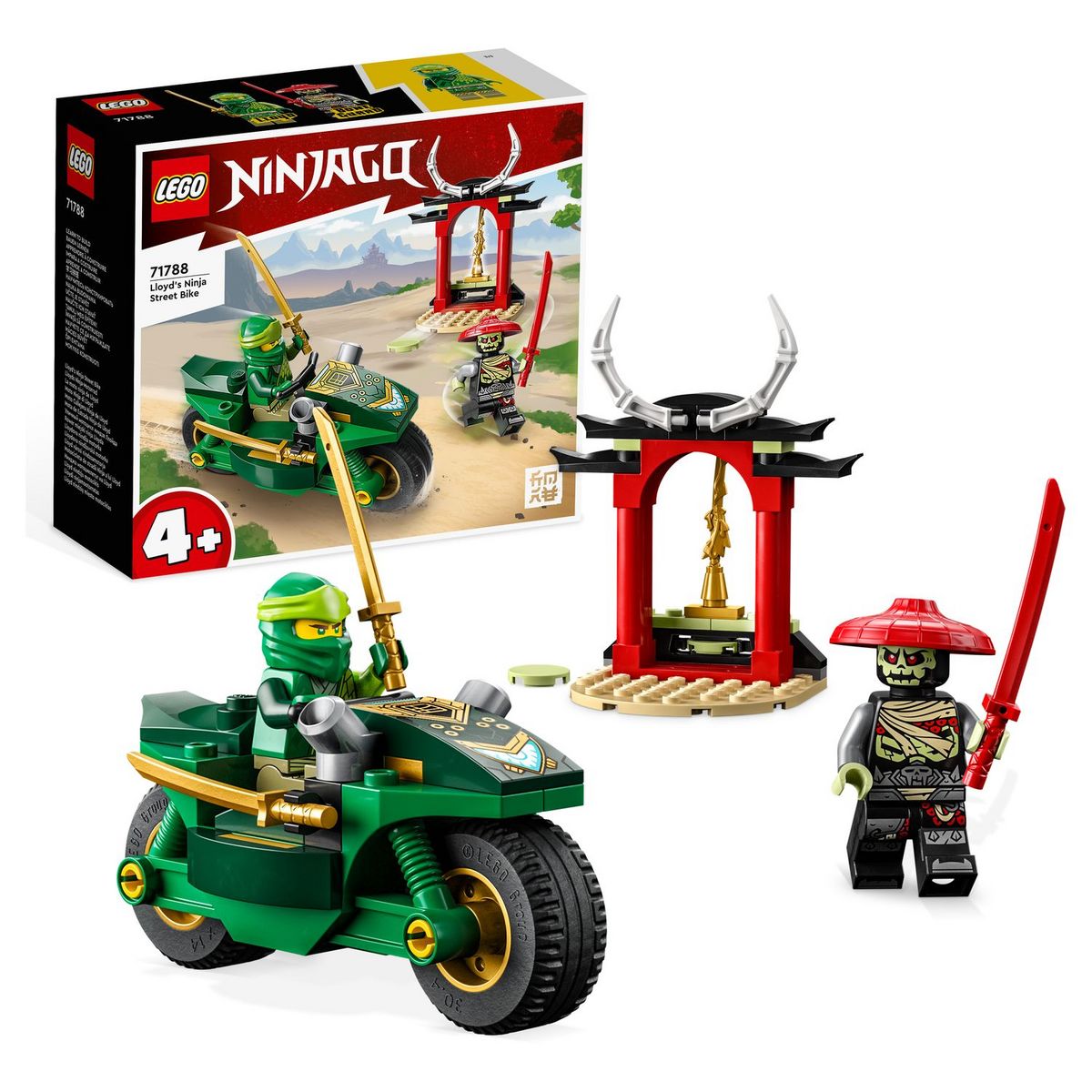 LEGO Ninjago 71788 La Moto Ninja de Lloyd, Jouet pour Enfants Dès 4 Ans, Jeu Éducatif, 2 Minifigurines