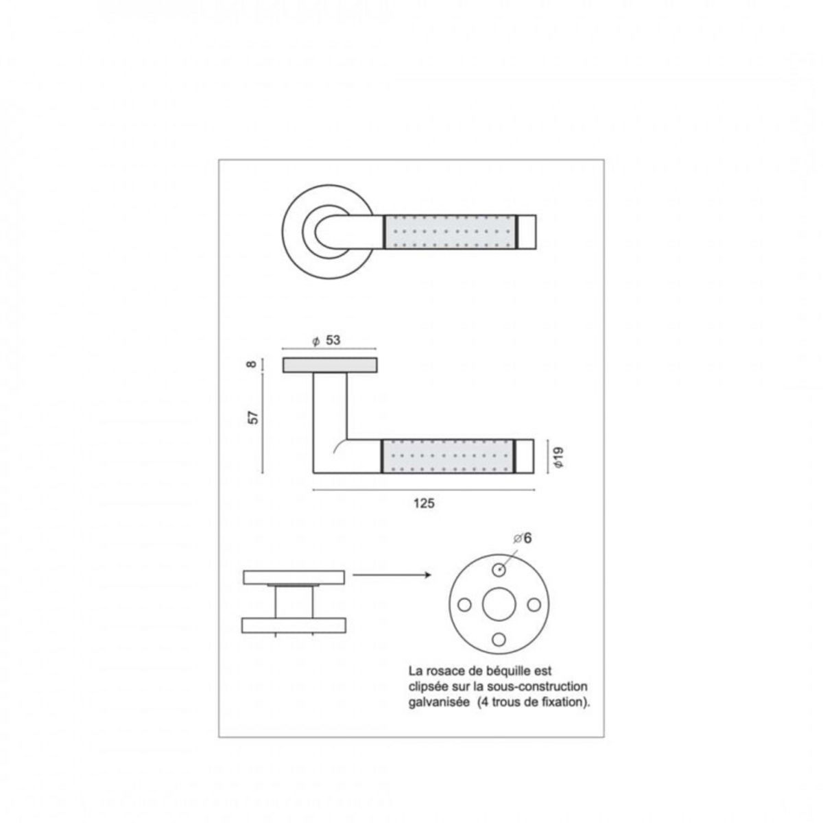 ESPACE-BRICOLAGE Poignées modèle Barsac - inox 304 bicolore brillant mat x2