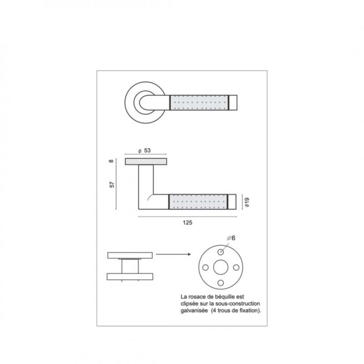 ESPACE-BRICOLAGE Poignées modèle Barsac - inox 304 bicolore brillant mat x2