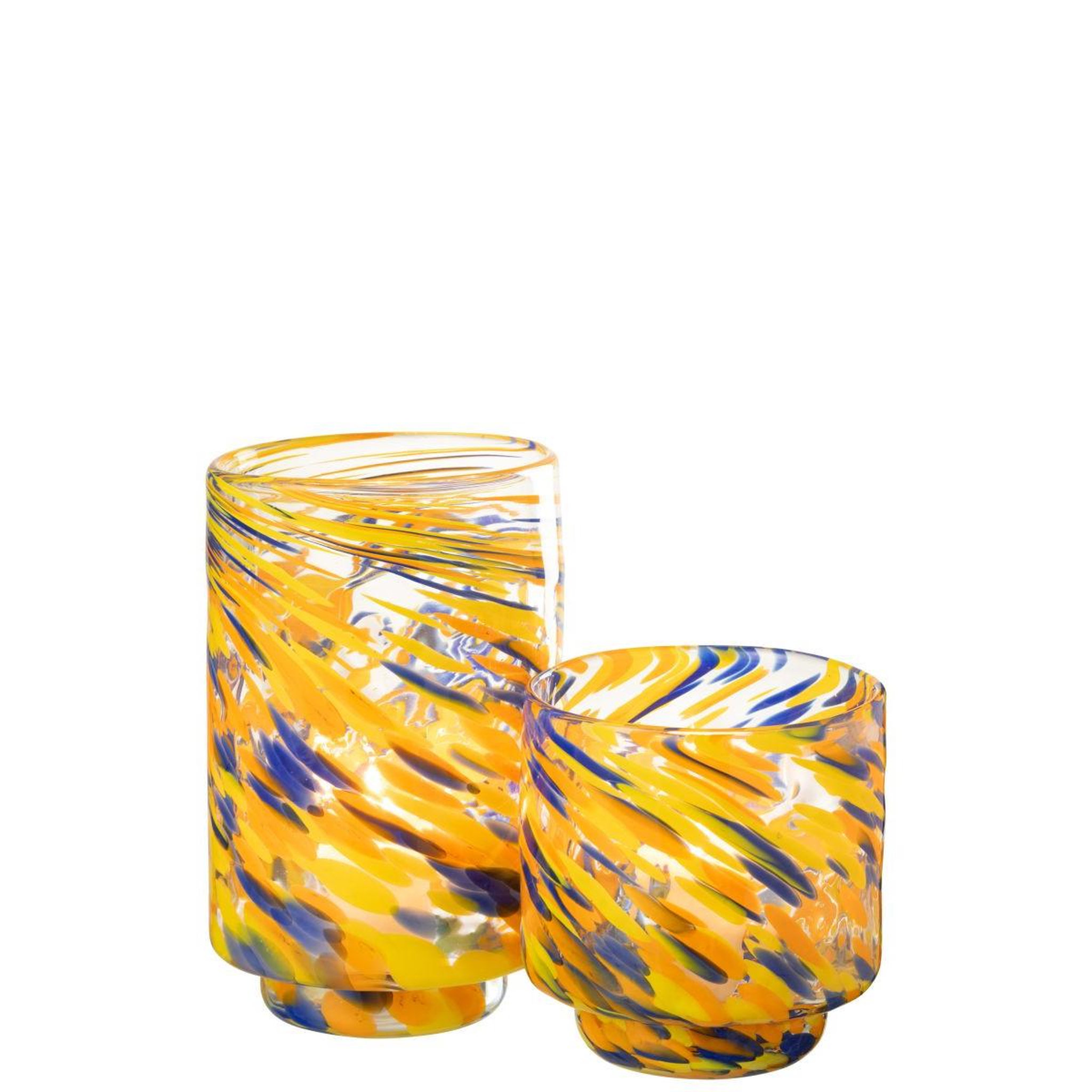 Voir la diapositive 5 : J-LINE Photophore vase en verre  arun  15cm multicolore