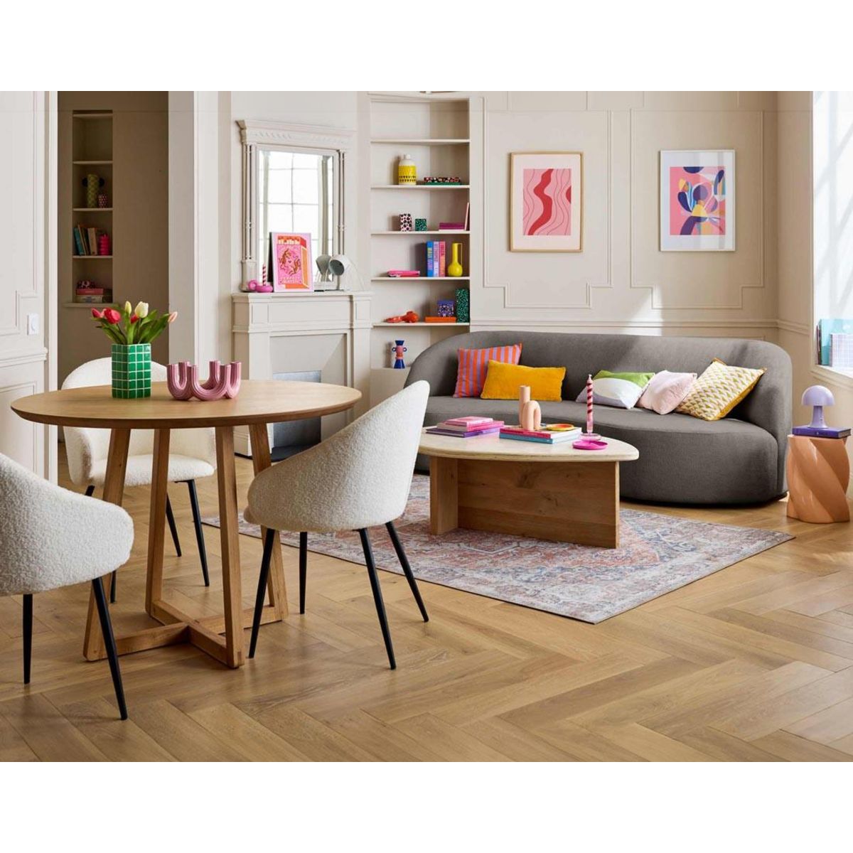 LISA DESIGN Polaris - canapé 3 places - en velours texturé