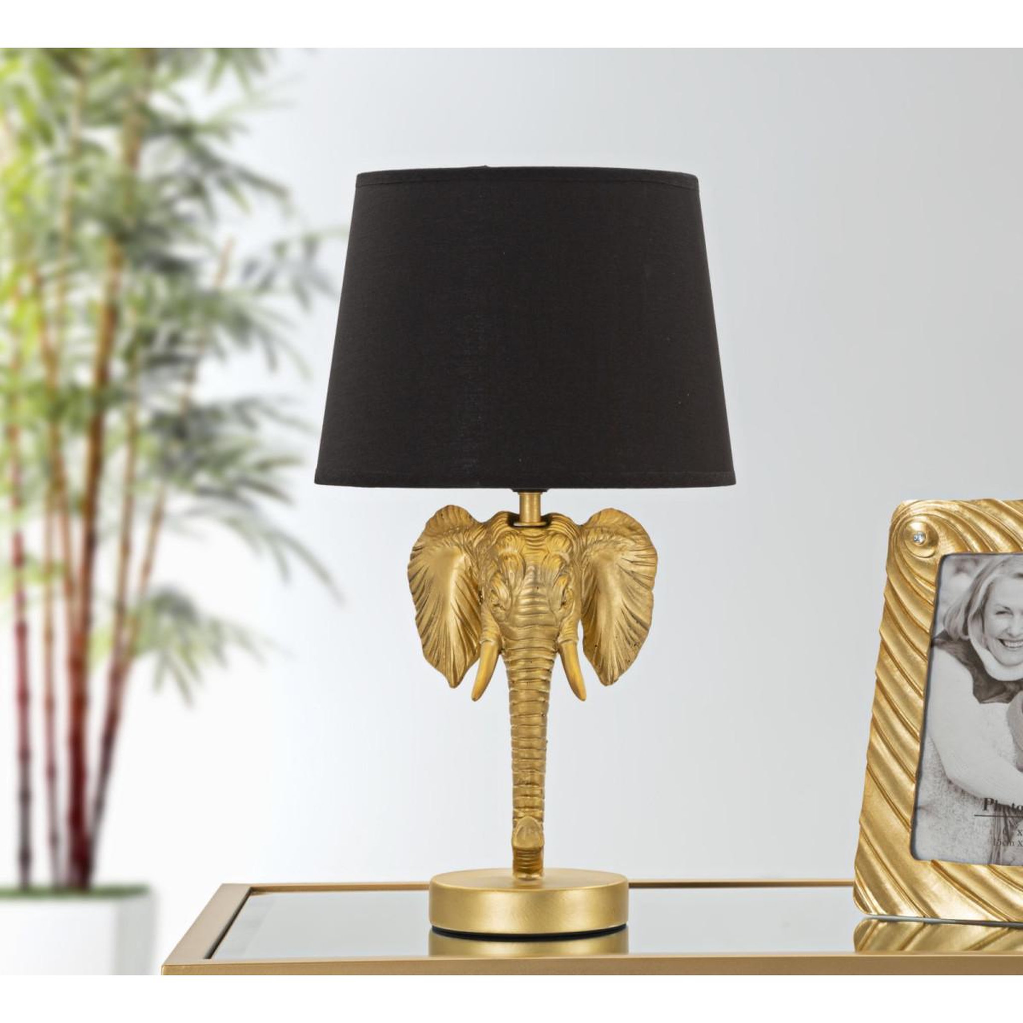 Voir la diapositive 5 : Paris Prix Lampe à poser design  elephant  43cm or & noir