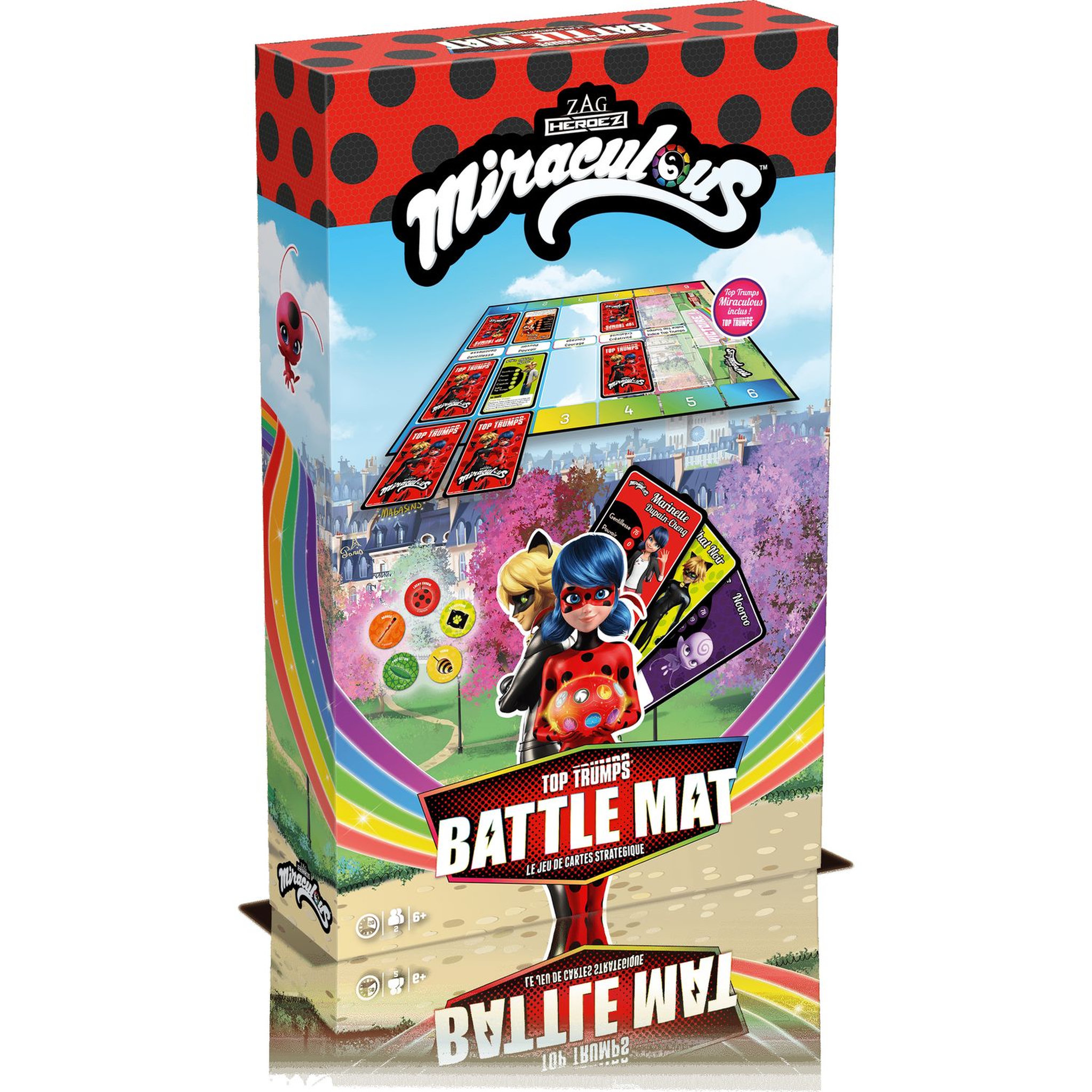 Voir la diapositive 1 :  WINNING MOVES Jeu Top Trumps Battle Mat Miraculous
