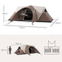 Voir la diapositive 3 : OUTSUNNY Tente de camping familiale 5-6 pers. étanchéité 3000 mm sac coloris café