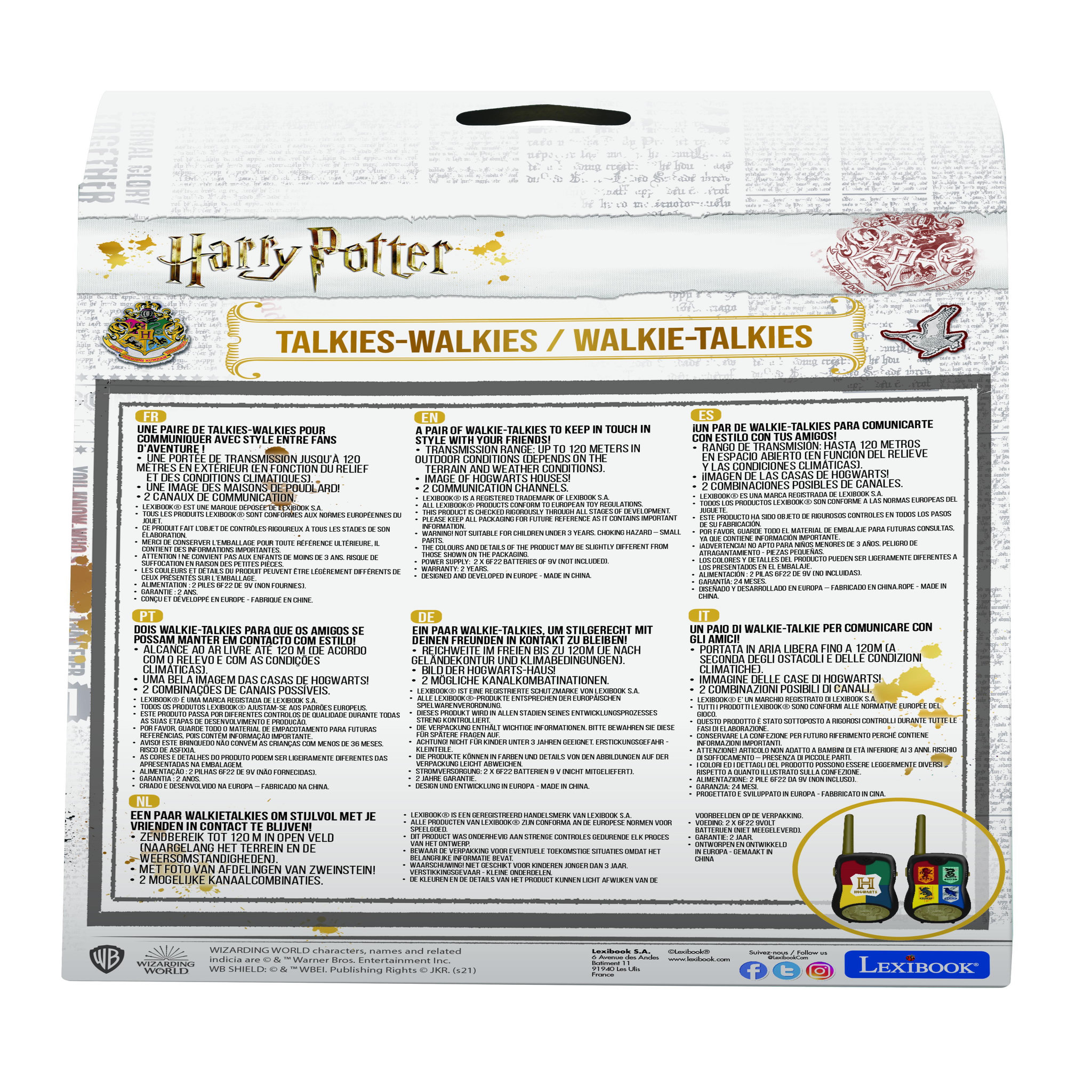Voir la diapositive 6 : Lexibook Talkies-Walkies Harry Potter portée 200m