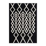 Paris Prix Tapis Géométrique à Poils Courts  Lina  Noir & Ivoire. Coloris disponibles : Noir