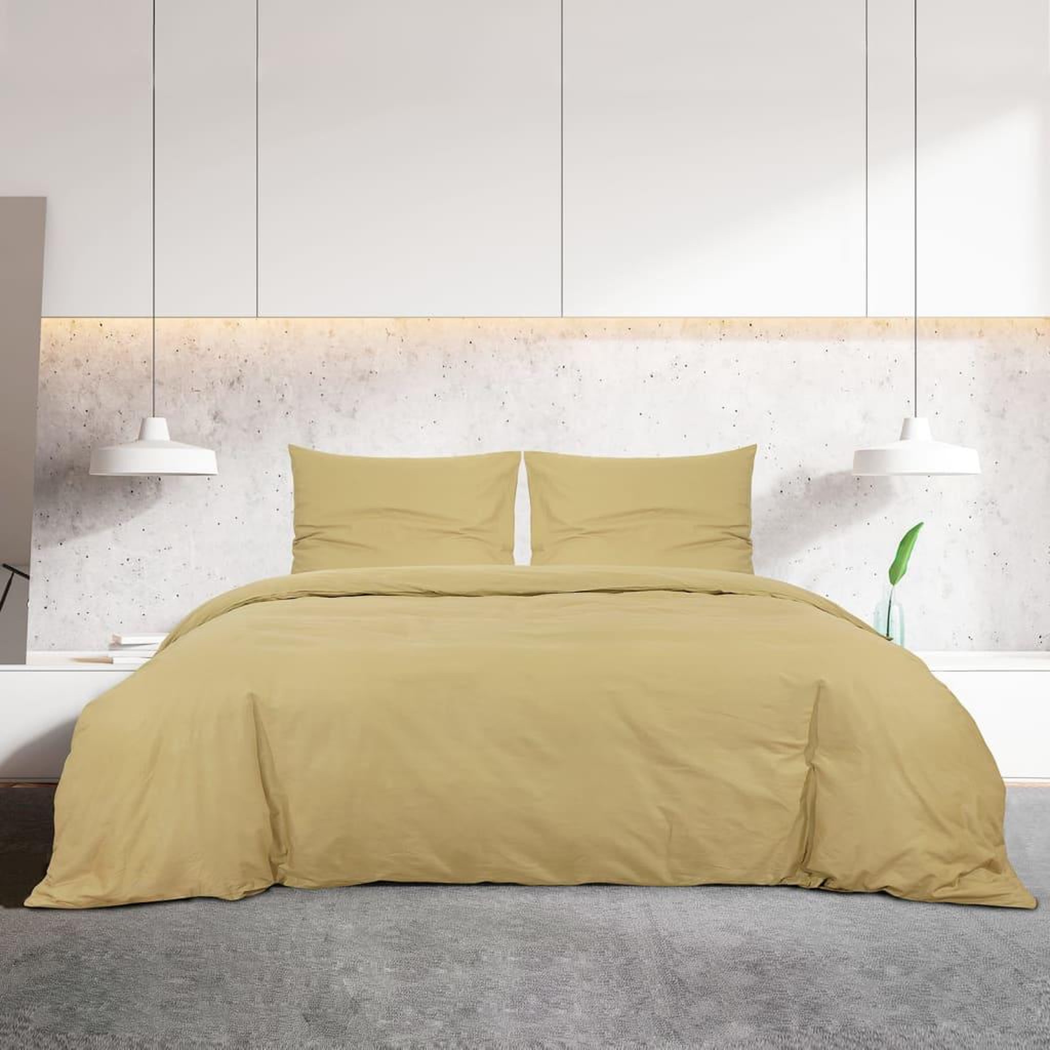 Voir la diapositive 3 : VIDAXL Ensemble de housse de couette Taupe 200x220 cm Microfibre