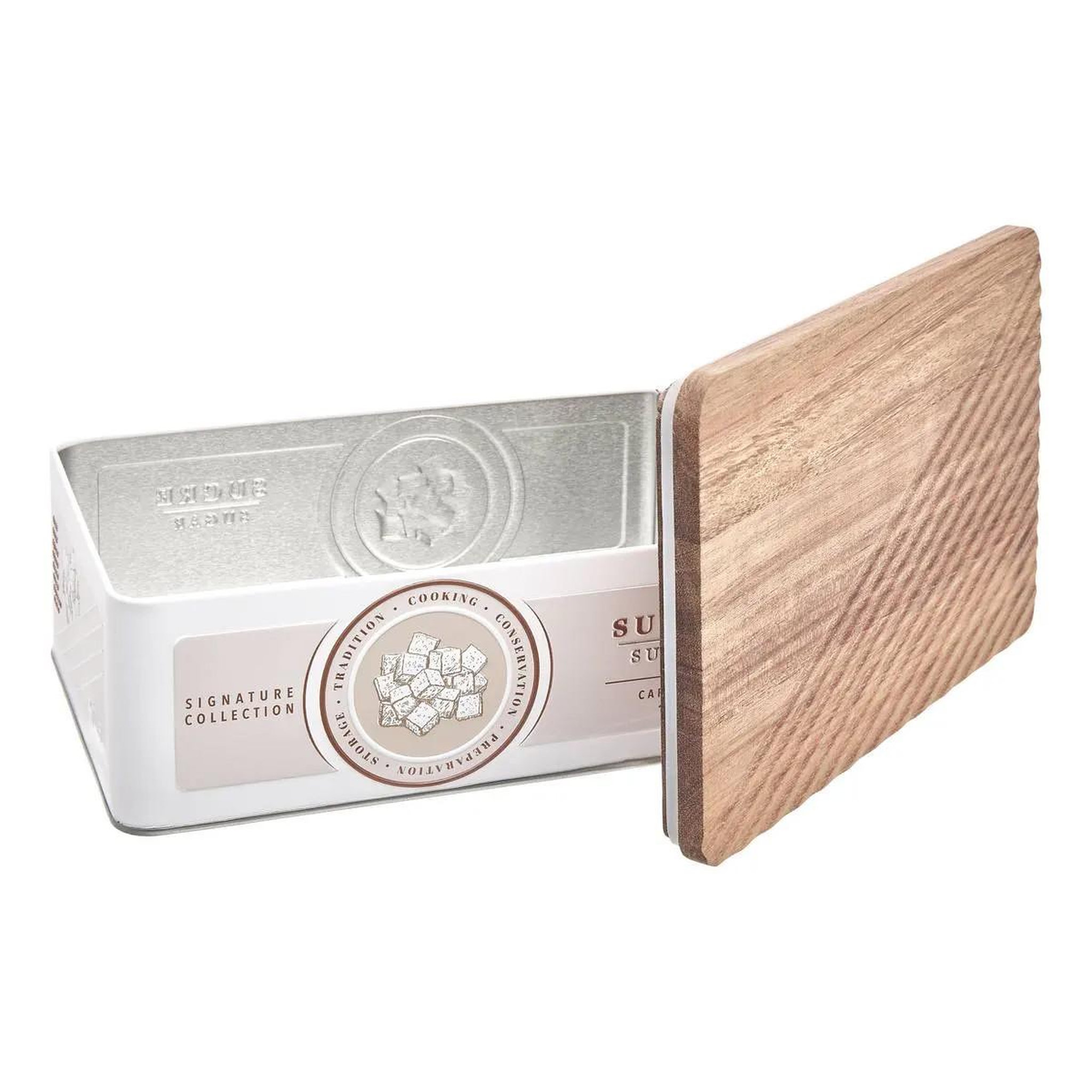 Voir la diapositive 2 : FIVE Boîte à sucre en métal  signature  19cm crème