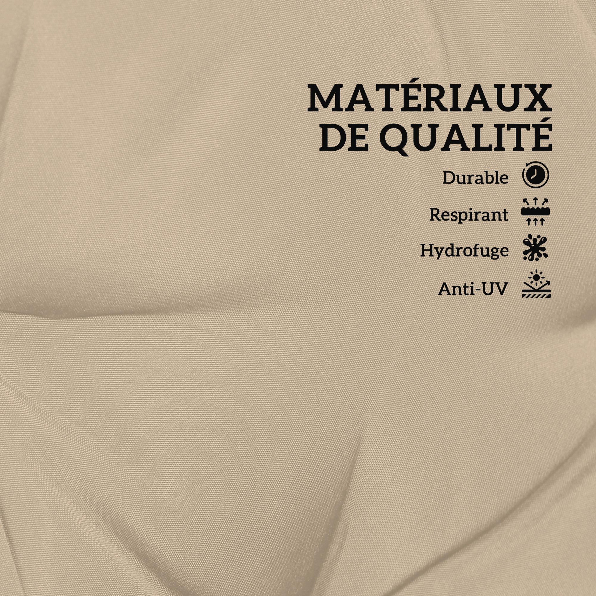 Voir la diapositive 5 : OUTSUNNY Lot de 2 coussins matelas assise dossier 2 en 1 pour chaise fauteuil grand confort 98L x 50l x 8H cm beige