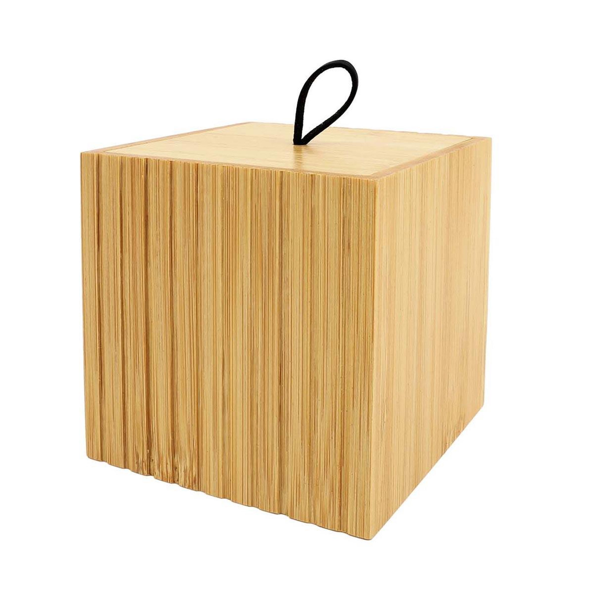 Douceur d'Intérieur Pot à cotons en bambou  hanoi  9cm naturel