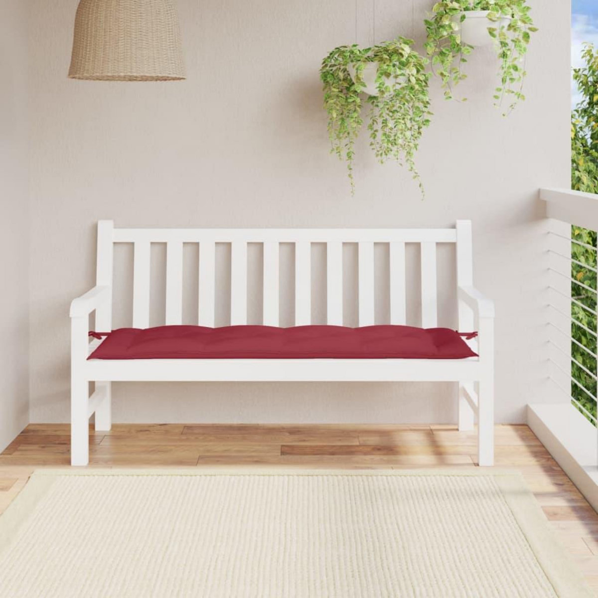VIDAXL Coussin de banc de jardin rouge bordeaux 150x50x7 cm