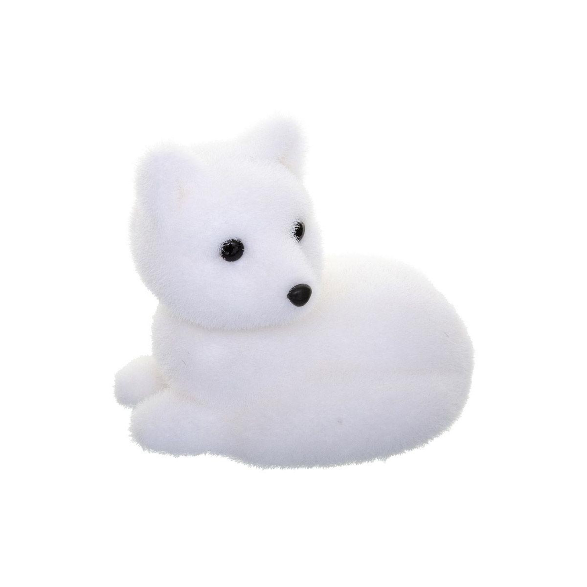 FEERIC LIGHT & CHRISTMAS Renard couché déco  manteau  15cm blanc