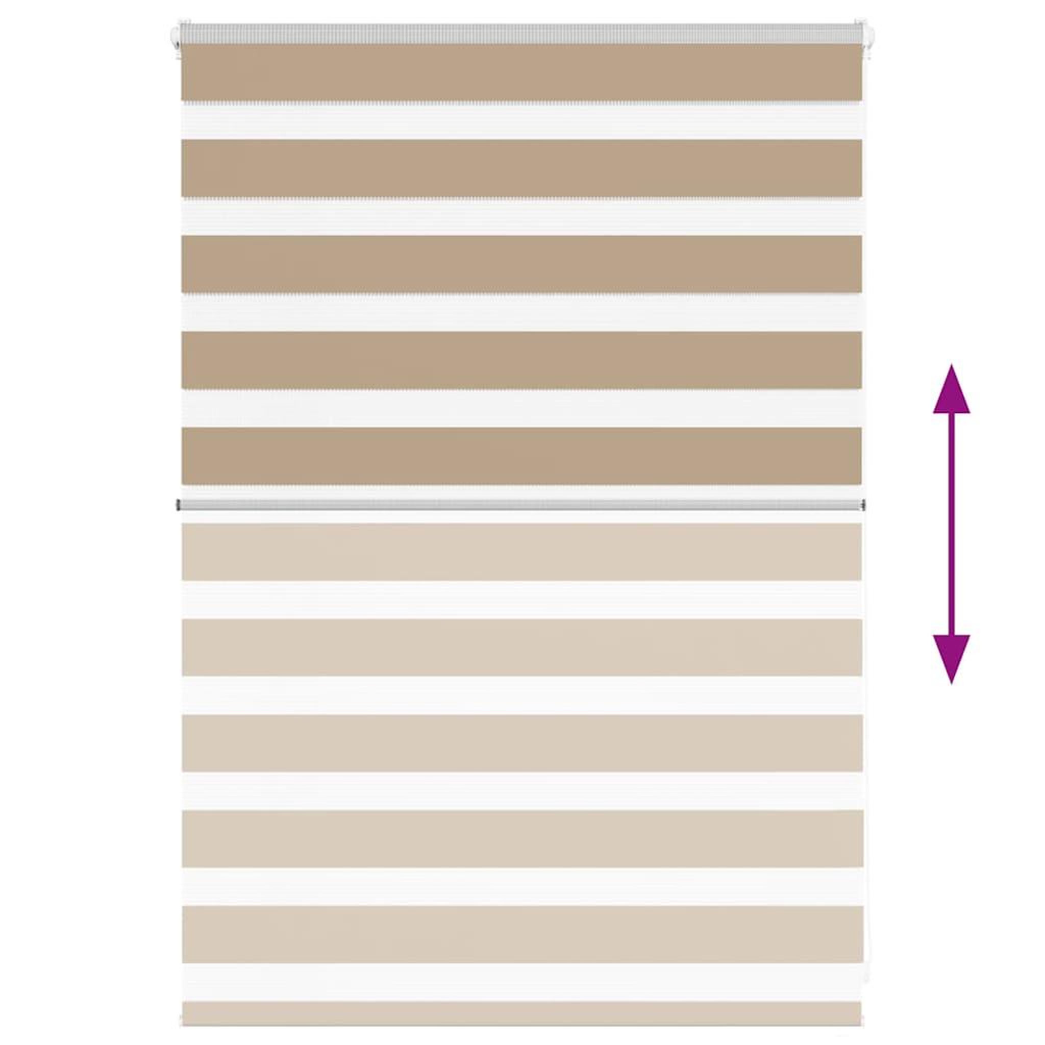 Voir la diapositive 5 : VIDAXL Store zebre marron sable largeur du tissu 105,9 cm polyester