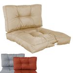 LINXOR Kit de coussins pour salon de jardin capitonnés - 60 x 60 cm. Coloris disponibles : Orange, Beige, Gris