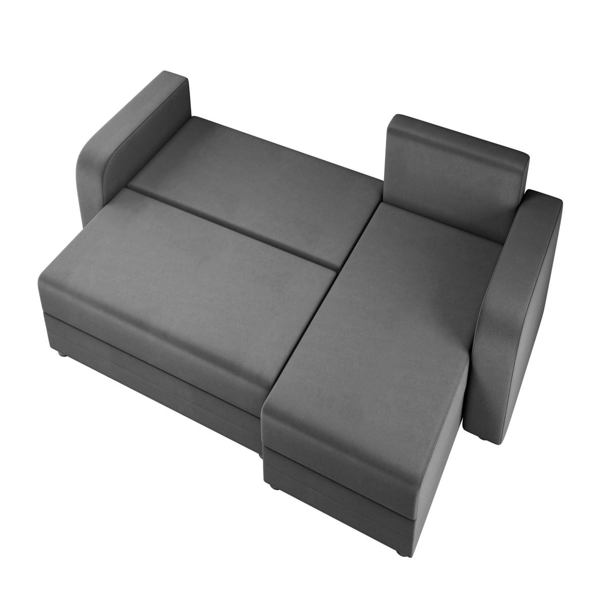 BEST MOBILIER Harvey - canapé d'angle réversible 4 places convertible avec coffre en velours