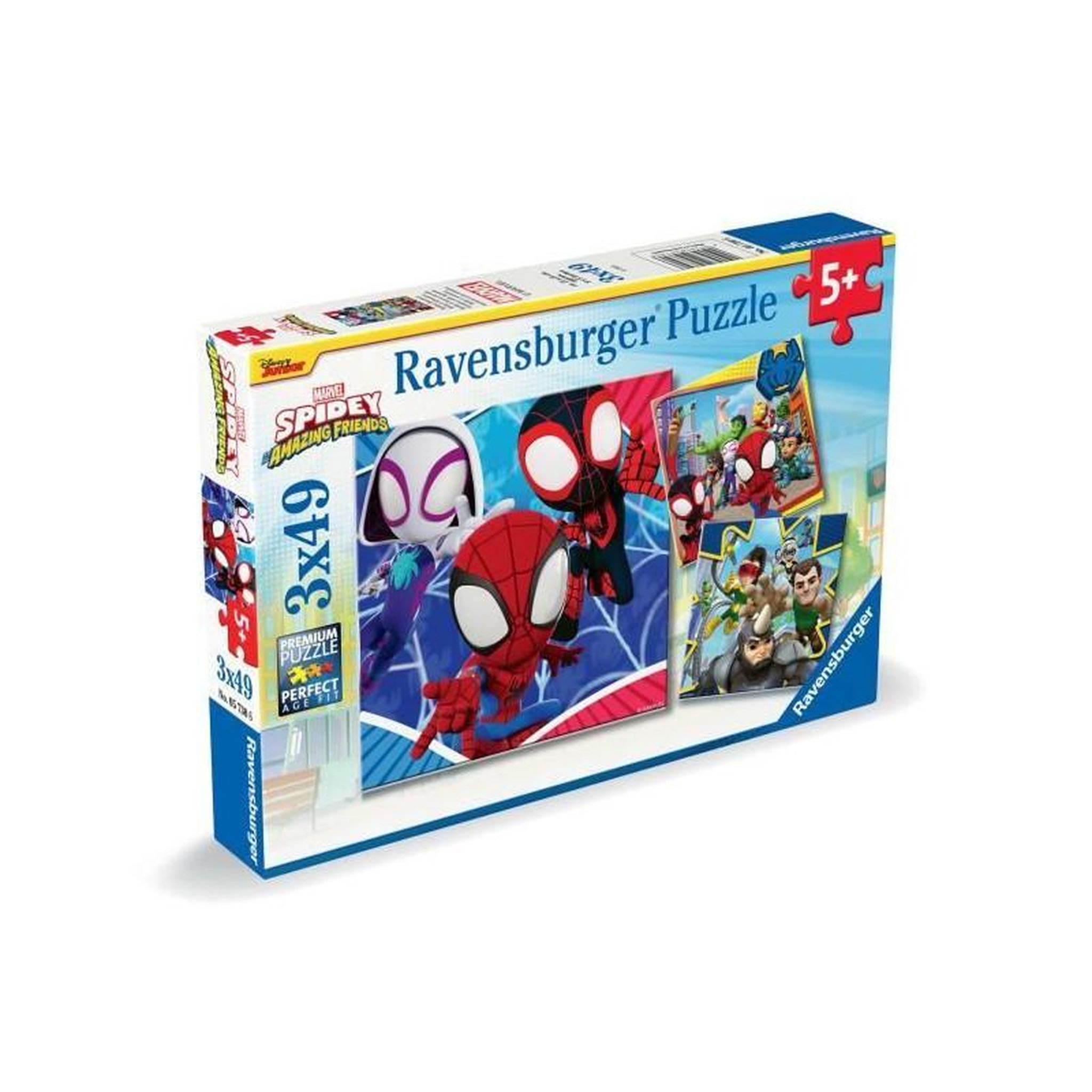 Voir la diapositive 2 : RAVENSBURGER Puzzle enfant 3x49 pièces Spider-Man Spidey Marvel univers super-héros – Haute qualité – Ravensburger