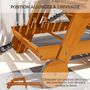 Voir la diapositive 4 : OUTSUNNY Bain de soleil transat inclinable 3 positions - accoudoirs, roues - bois de mélèze verni