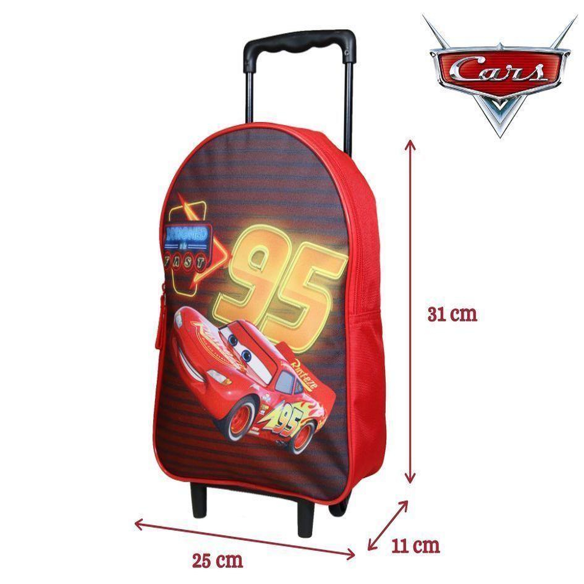 Voir la diapositive 6 : Bagtrotter BAGTROTTER Sac à dos à roulettes 31 cm Disney Cars Rouge