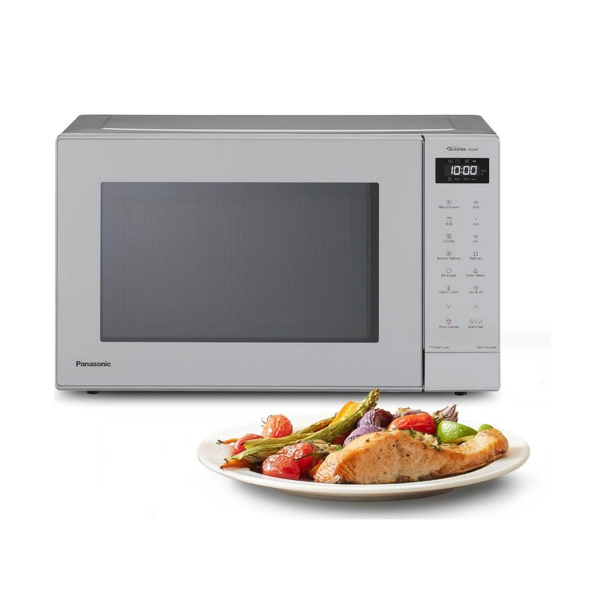 Voir la diapositive 2 : PANASONIC Micro-ondes grill 31l 1100w gris - nn-gt66qmepg