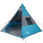 Voir la diapositive 4 : VIDAXL Tente de camping tipi 7 personnes bleu impermeable