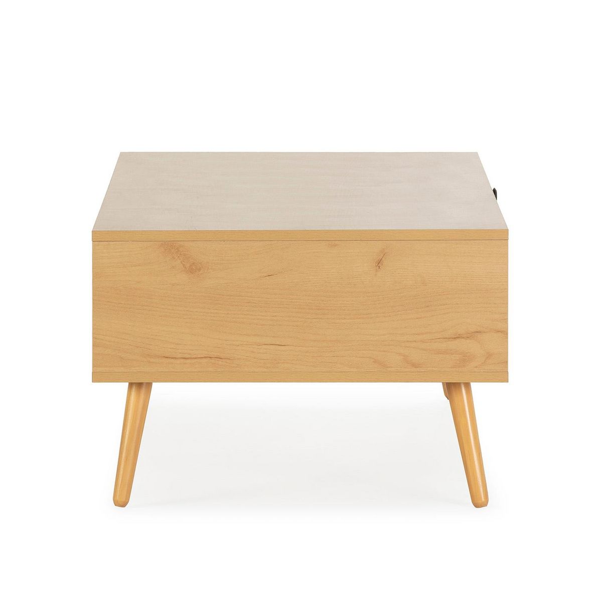 VS VENTA-STOCK Table basse Bella 1 tiroir en rotin naturel coloris chêne