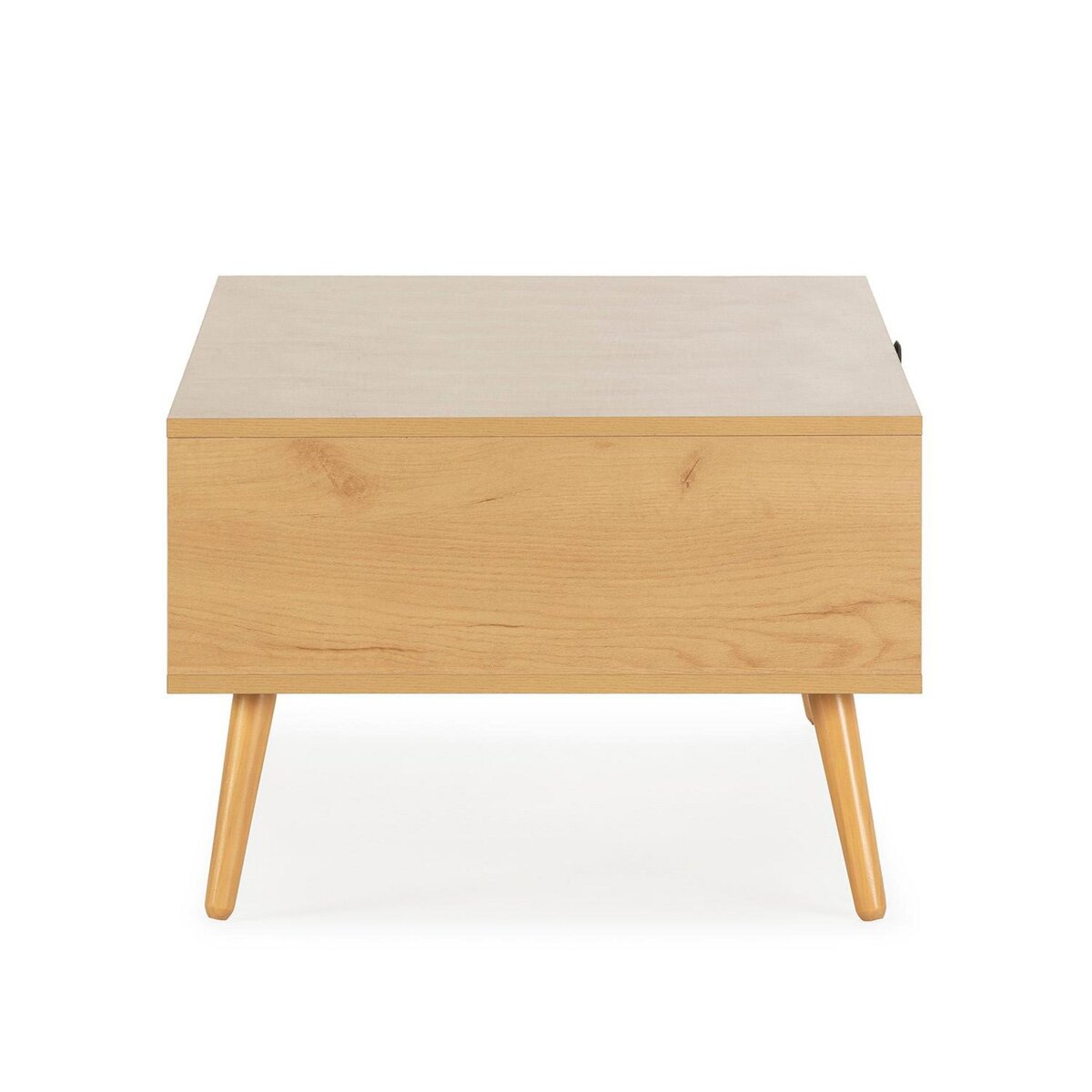 VS VENTA-STOCK Table basse Bella 1 tiroir en rotin naturel coloris chêne