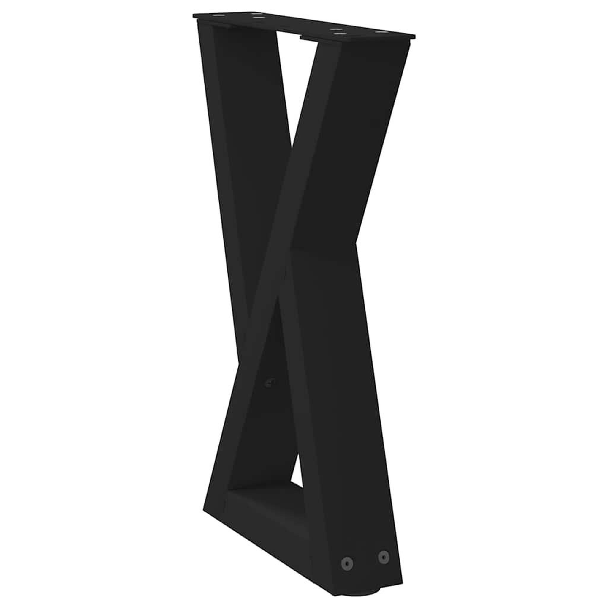 Voir la diapositive 3 : VIDAXL Pieds de table basse 2 pcs noir 38x(42-43,3) cm acier