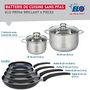 Voir la diapositive 2 : ELO Ensemble de 4 Poêles de cuisson 20, 24, 28 et 32 cm et 2 faitouts 16 et 24 cm Elo Prima Brillant