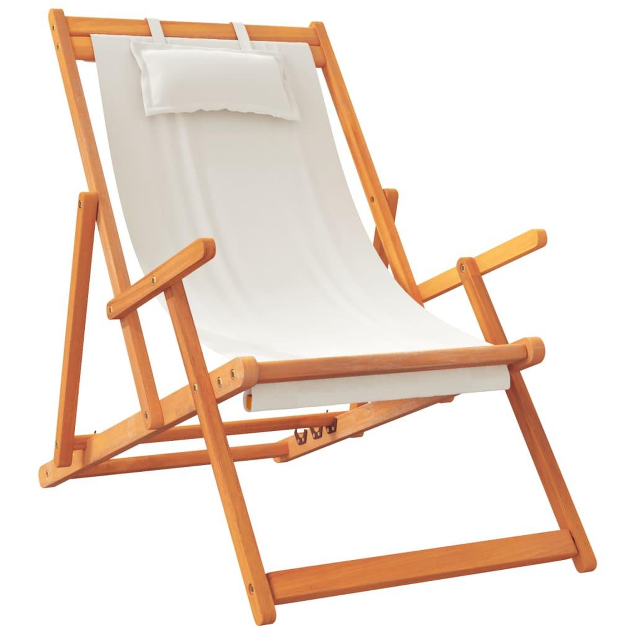 Voir la diapositive 3 : VIDAXL Chaises de plage pliables lot de 2 creme tissu