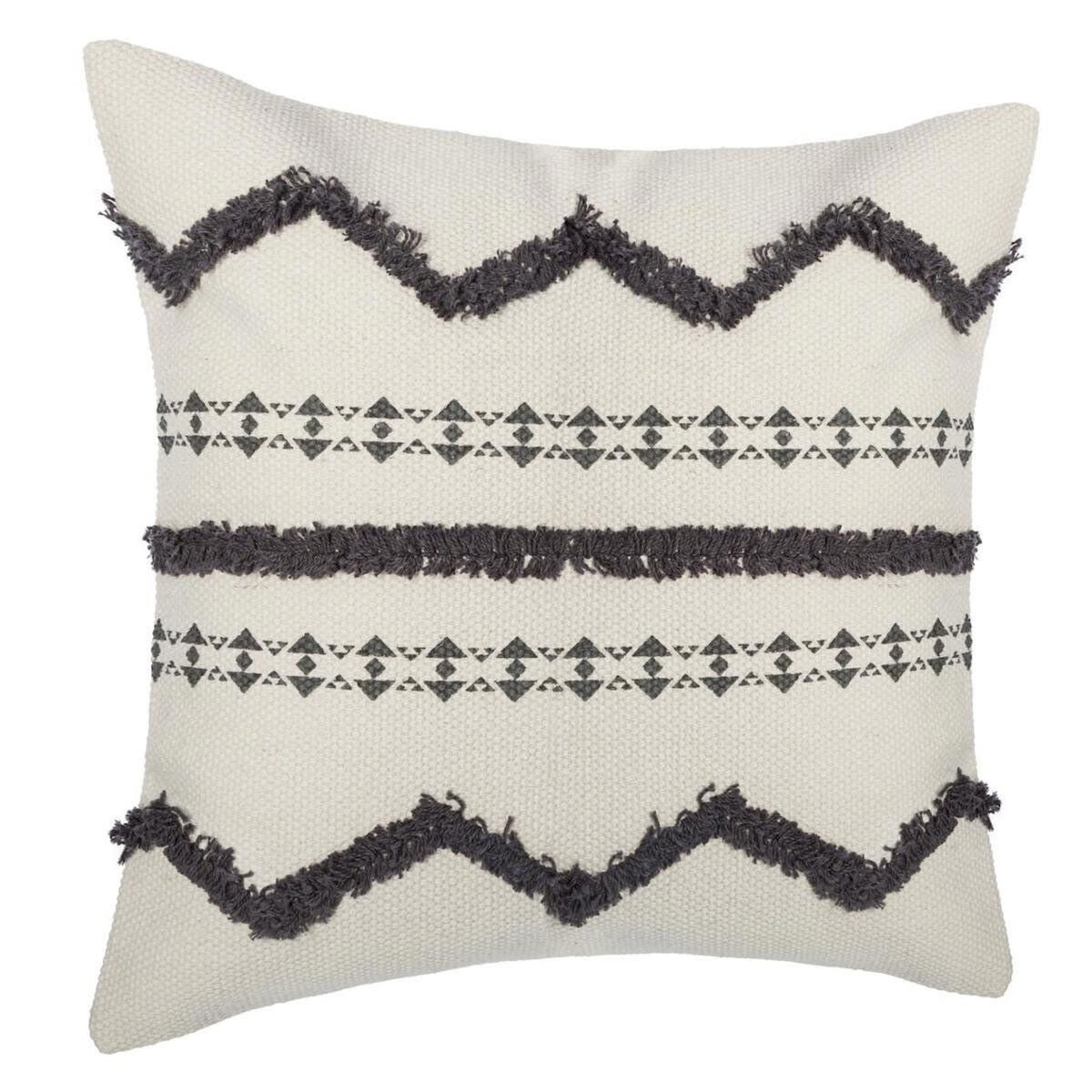 ATMOSPHERA Housse de Coussin Tuftée  Etnik II  40x40cm Gris