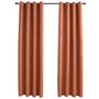 Voir la diapositive 2 : VIDAXL Rideaux occultants et anneaux en metal 2 pcs Rouille 140x245 cm