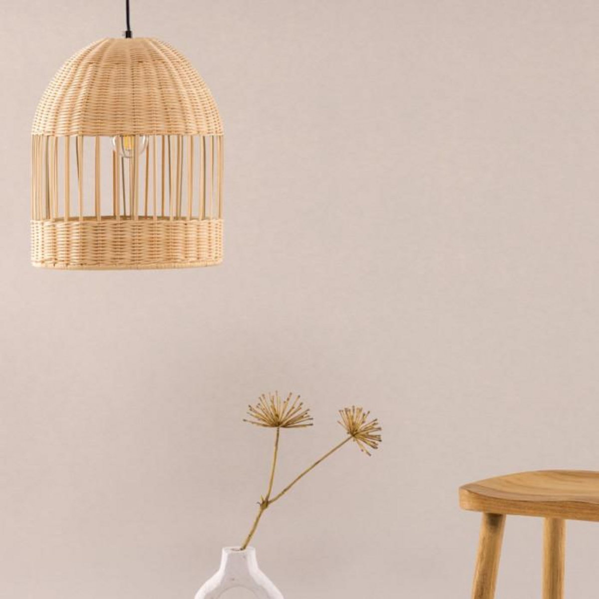 Paris Prix Lampe Suspension en Rotin  Alsback  35cm Naturel