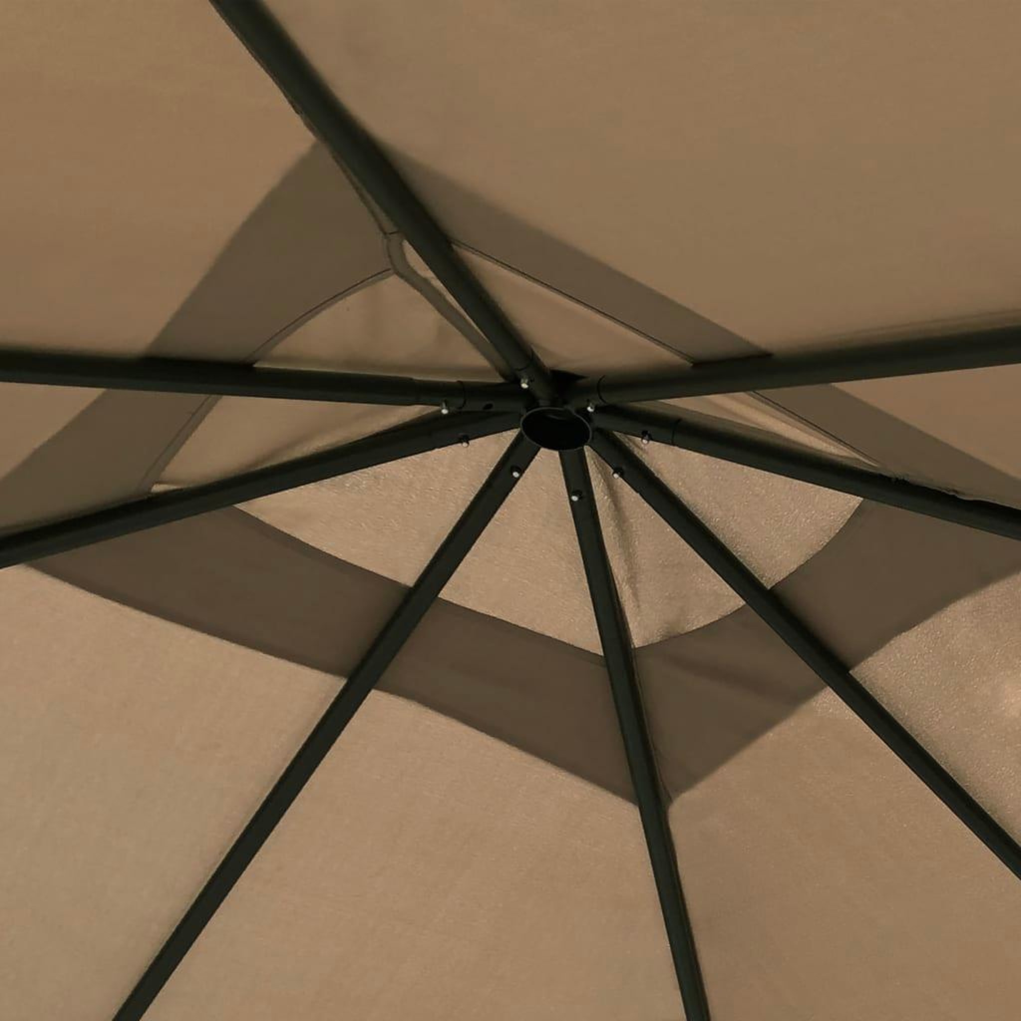 Voir la diapositive 3 : VIDAXL Belvedere avec revetement de poteaux 3x3x2,6 m Taupe 160 g/m²