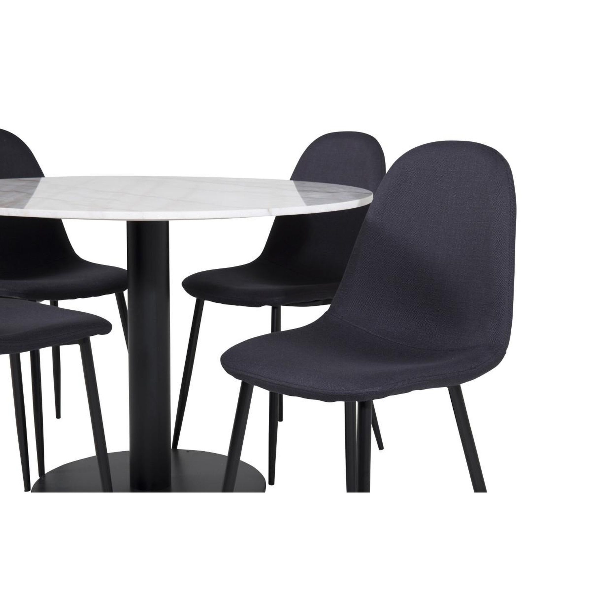 Voir la diapositive 2 : Paris Prix Ensemble table à manger & 4 chaises  estelle i & polar  106cm blanc & noir