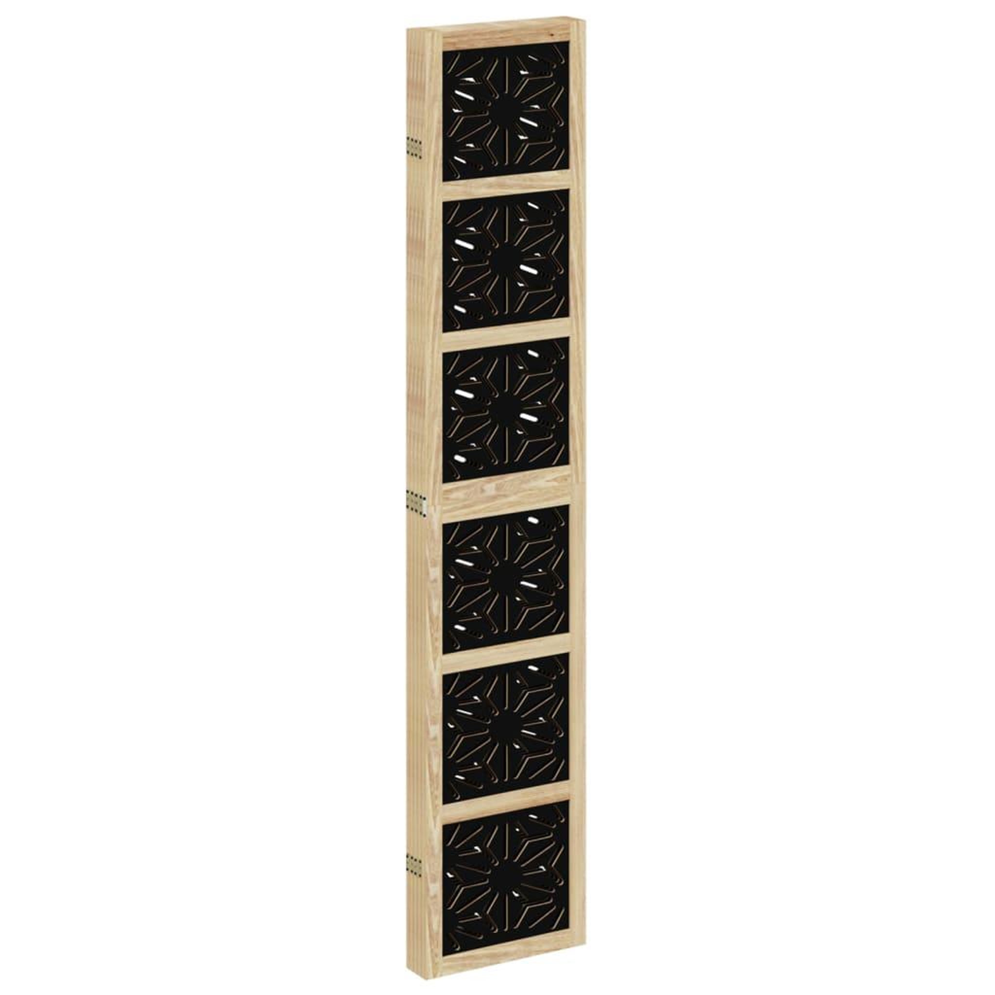 Voir la diapositive 5 : VIDAXL Cloison de separation 5 panneaux marron noir paulownia massif