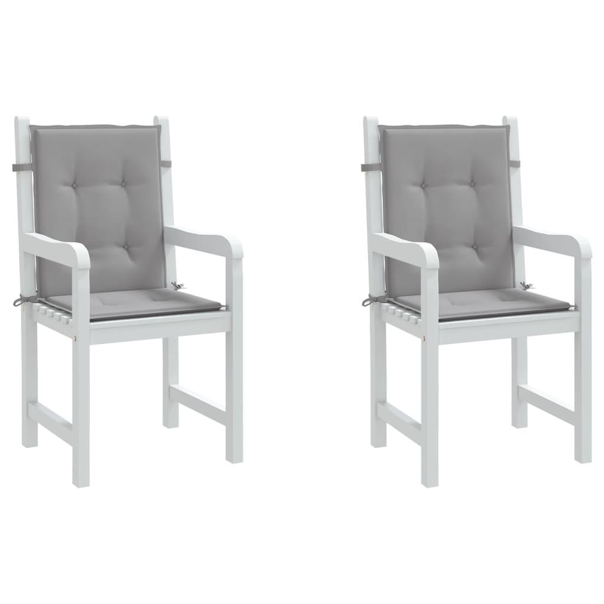 Voir la diapositive 4 : VIDAXL Coussins de chaise de jardin a dossier bas lot de 2 gris