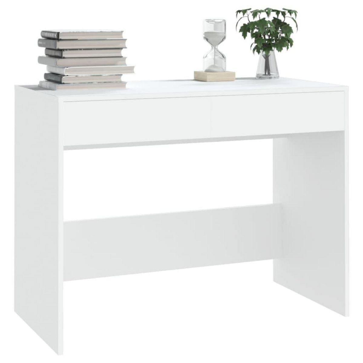 VIDAXL Bureau Blanc 101x50x76,5 cm Agglomere