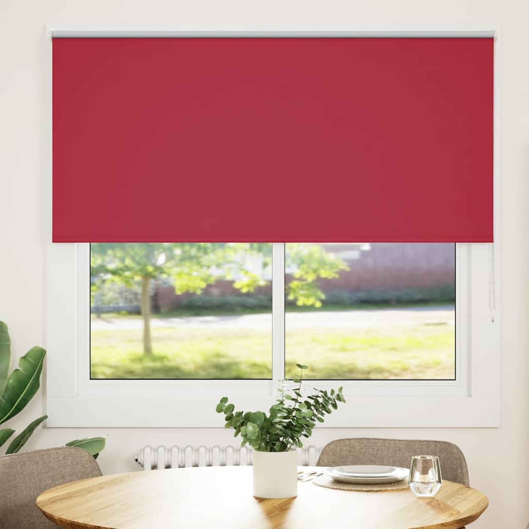VIDAXL Store enrouleur occultant rouge largeur du tissu 146,6 cm