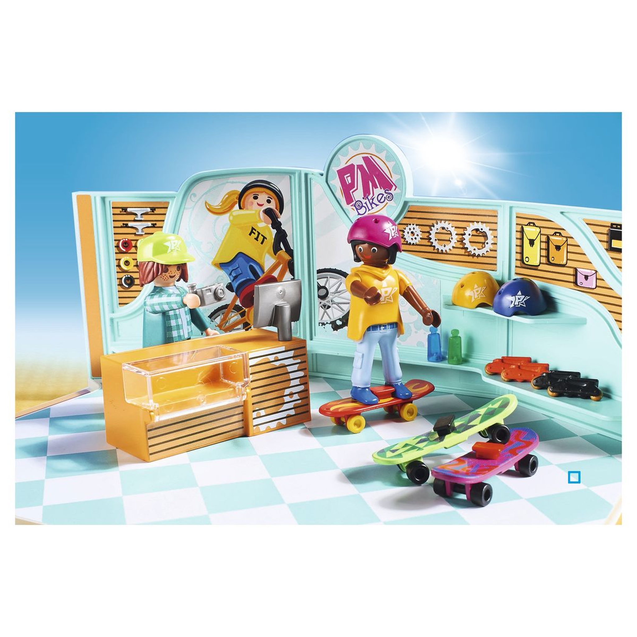 Voir la diapositive 4 : PLAYMOBIL 9402 - City Life - Boutique de skate et vélos